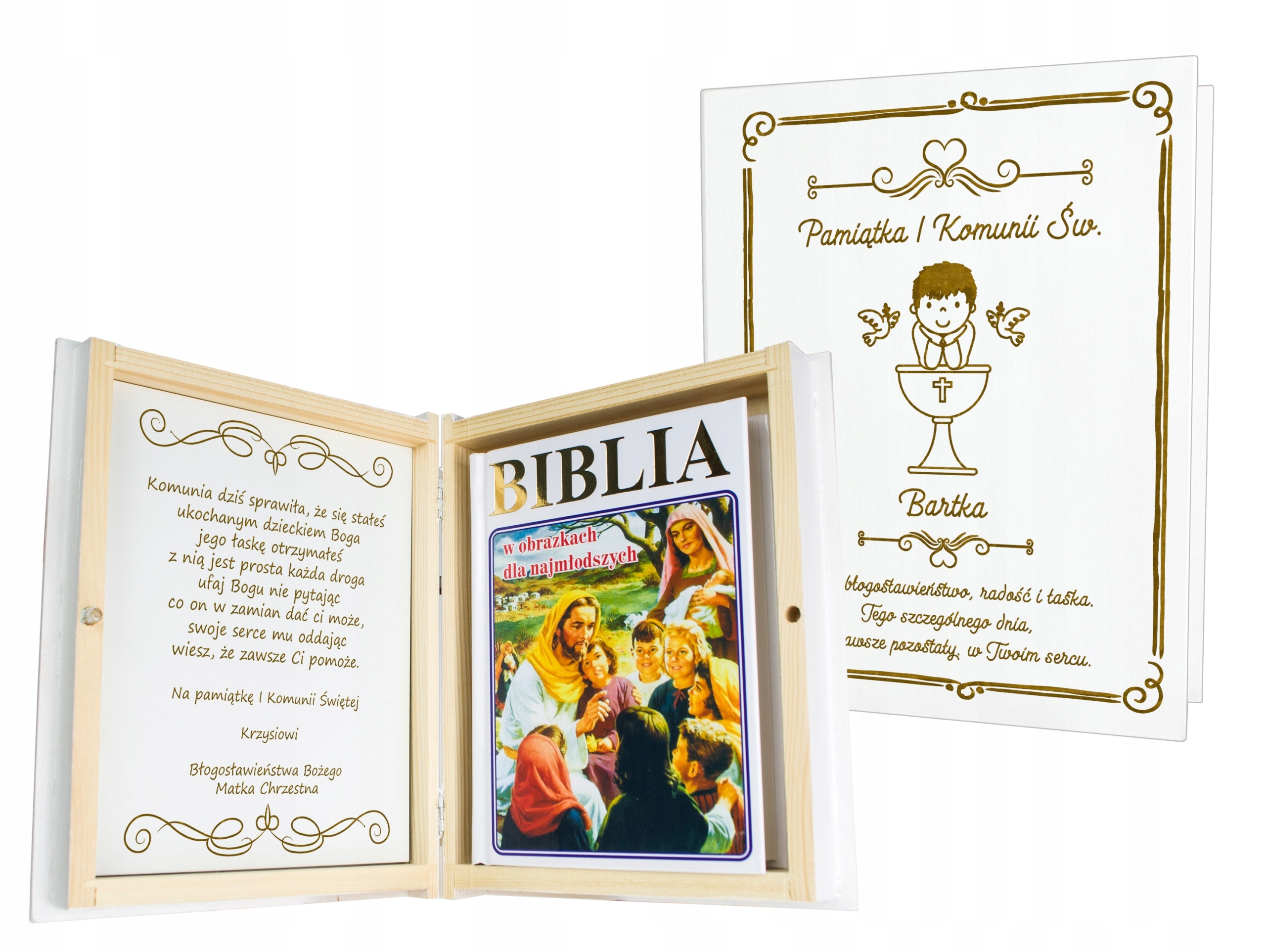 

Pamiątka Pierwszej Komunii Pudełko Biblia