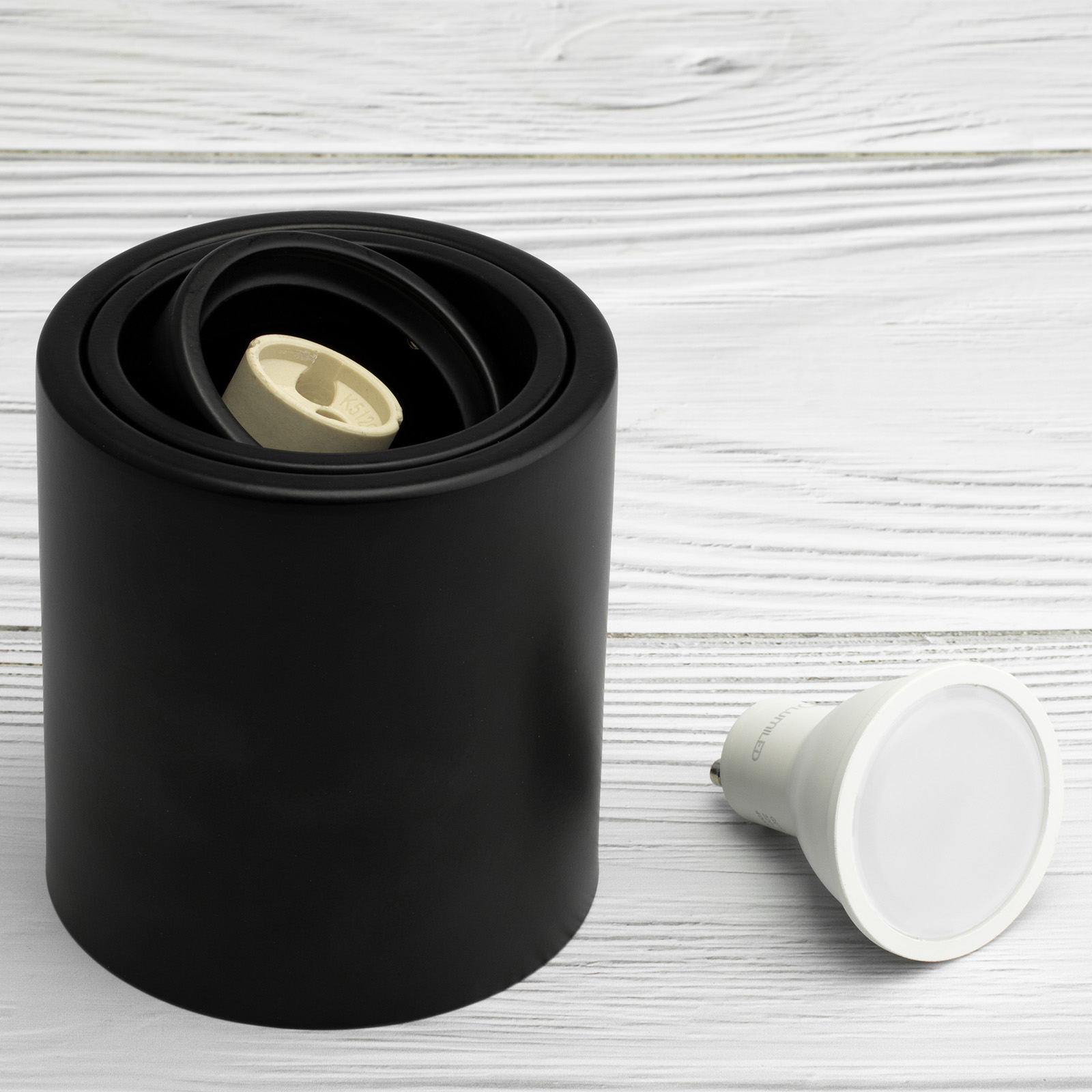 Oprawa HALOGENOWA TUBA BIAŁA SPOT 10cm do LED GU10 Głębokość produktu 9.38 cm