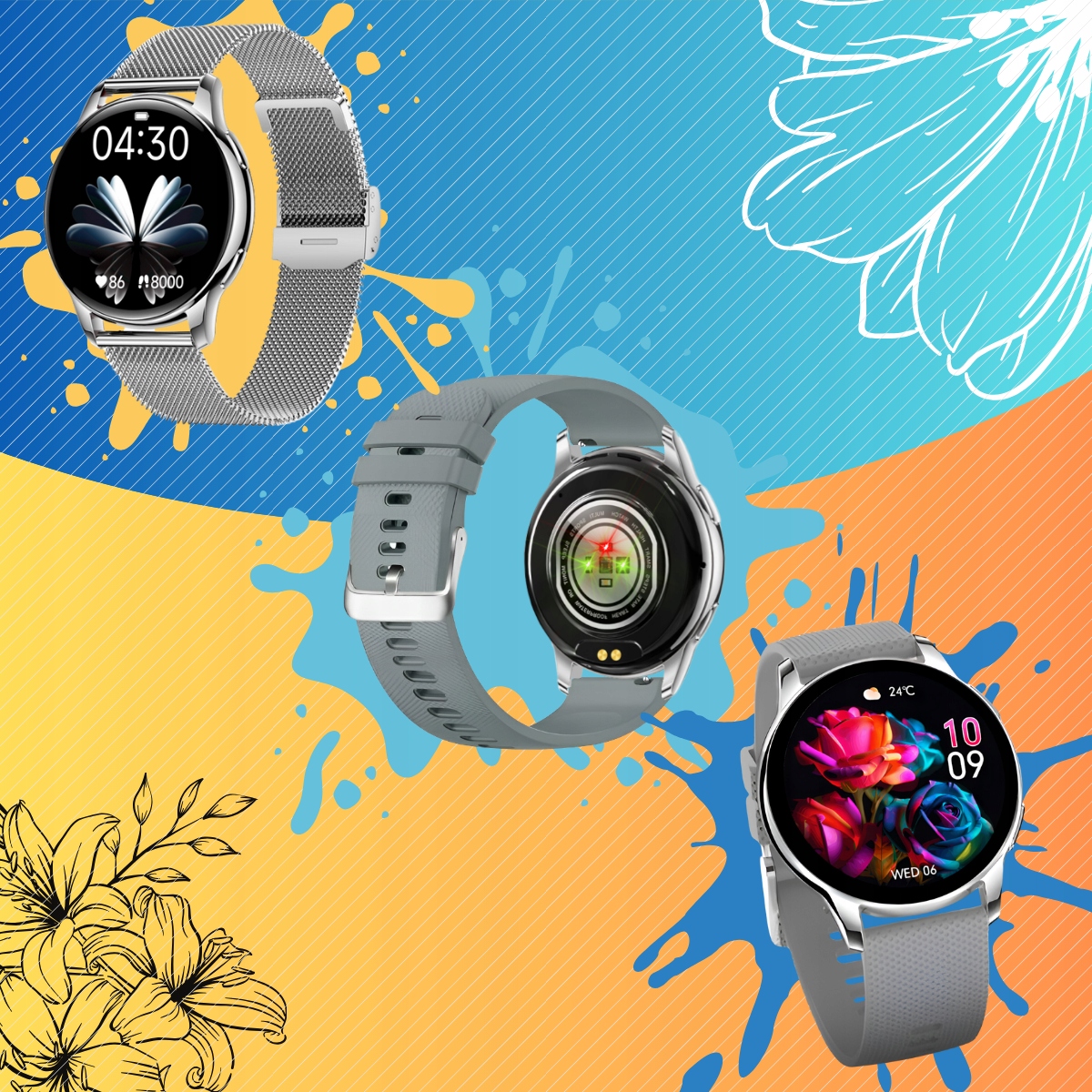 SMARTWATCH DAMSKI ZEGAREK ROZMOWY MENUPL ZDROWIE SPORT POWIADOMIENIA 2paski Rodzaj smartwatch