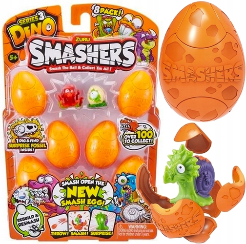 

Zuru Smashers Figurka W Jajku Dinozaur Dino 8-PAK
