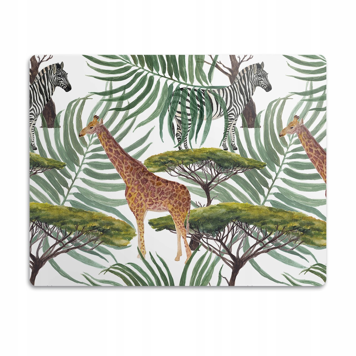 Levně Voděodolná podložka pod misku Zvířata Afrika 90x60