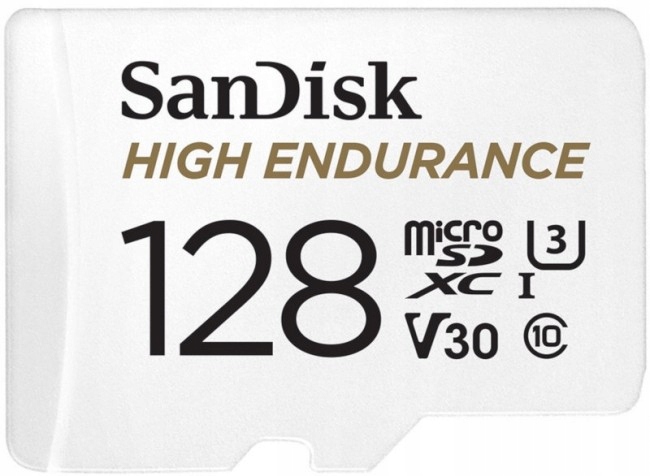 SanDisk High Endurance microSDXC 128GB V30 + Adapter Pojemność karty 128 GB
