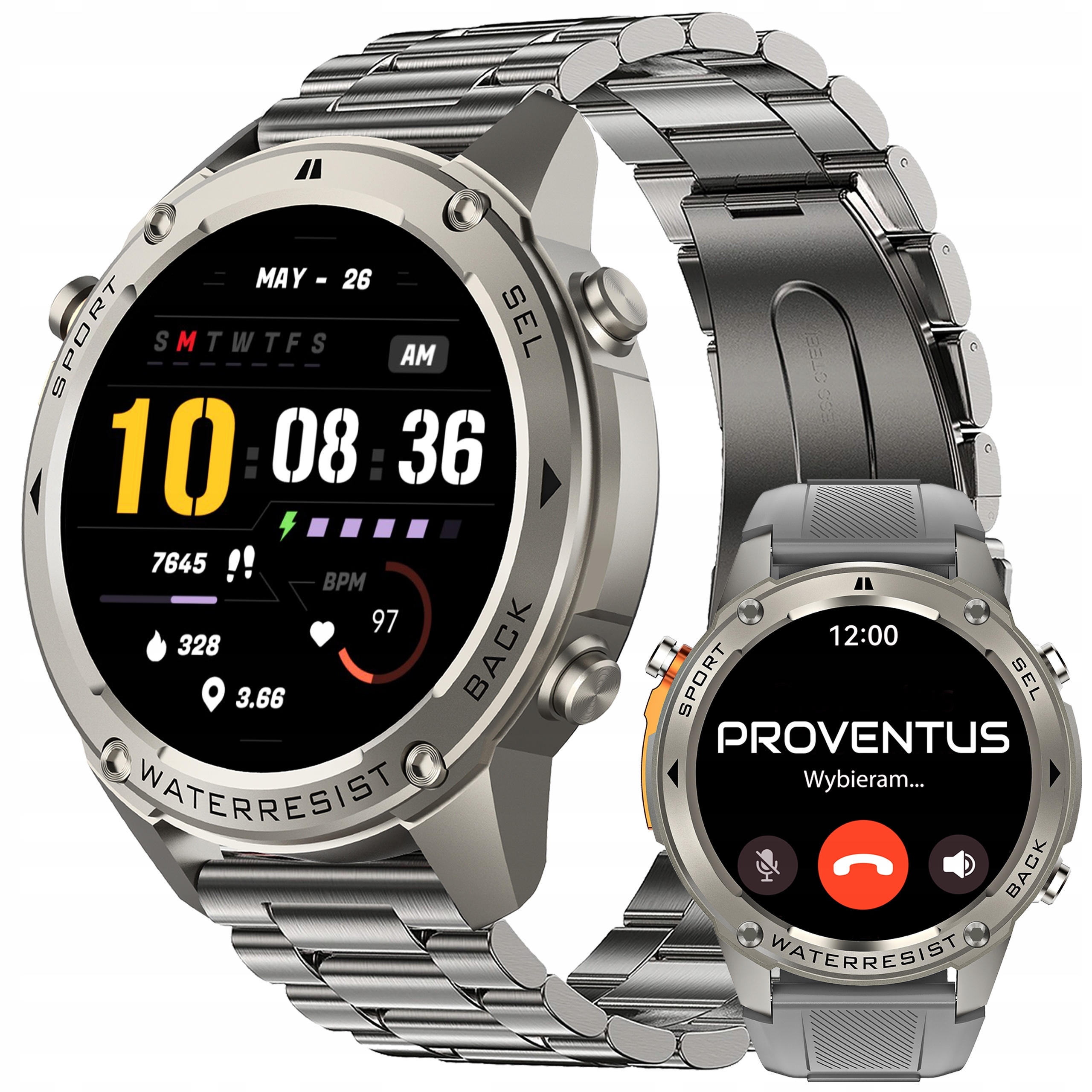 Smartwatch Męski Gps Menu Polskie Wodoodporny Sport Rozmowy Smart Watch Pl