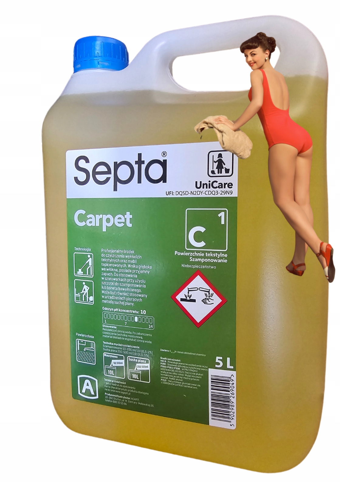 Septa Carpet C1 5L – Profesionální prací prostředek na koberce a čalounění