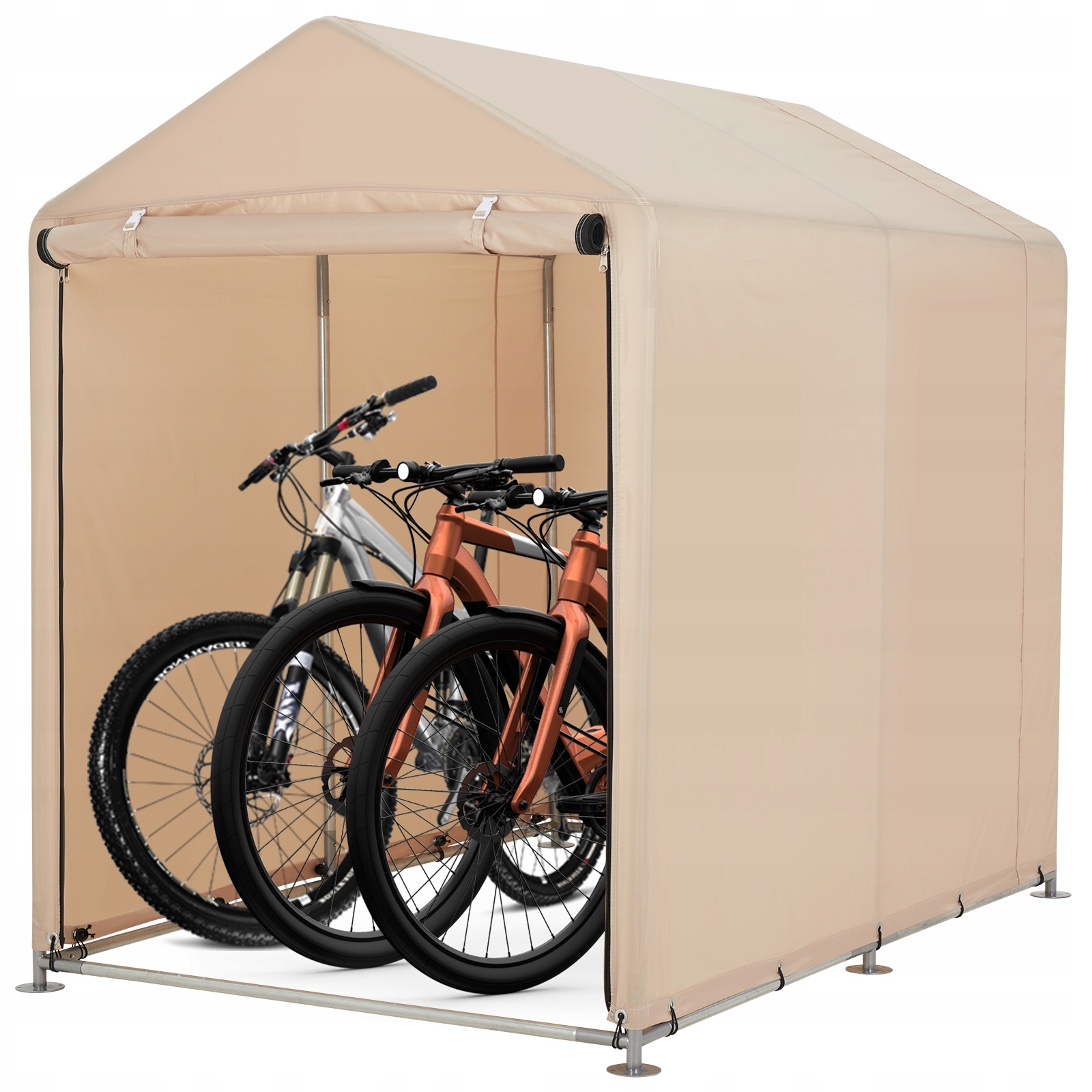 Garaż rowerowy,420D Oxford Wodoodporny trójkątny dach, Khaki