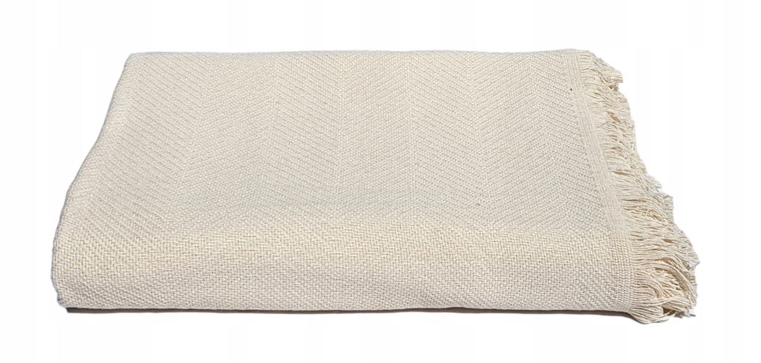 Přehoz Deka Krémová Ekri 230X260 Bavlna Jedle Přírodní Španělská