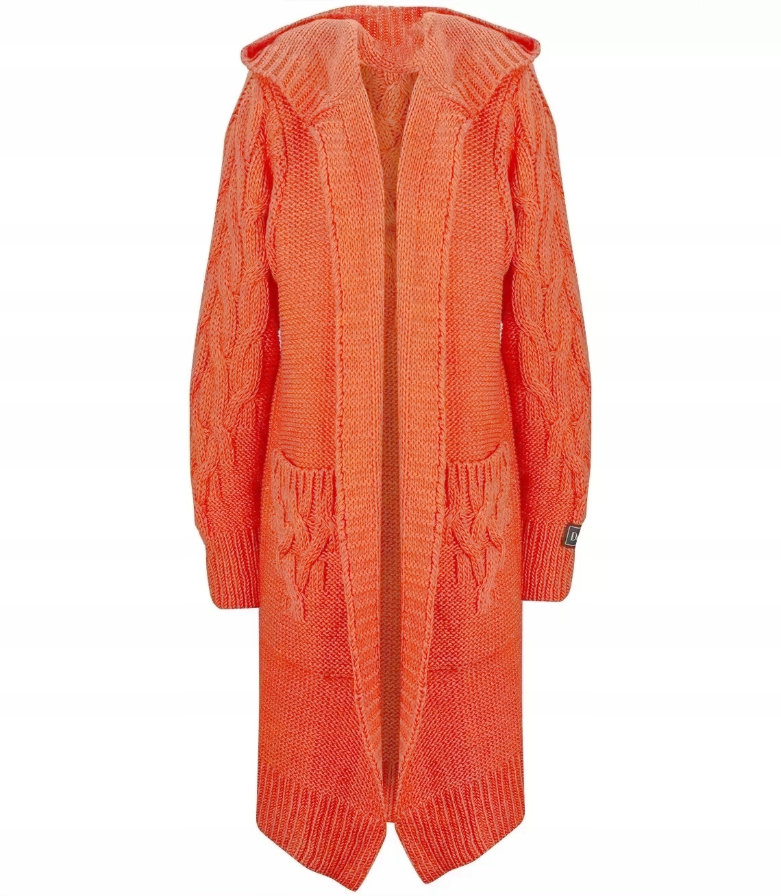 Kardigan Vlněný dlouhý teplý cop Tlustý Oversize unisize