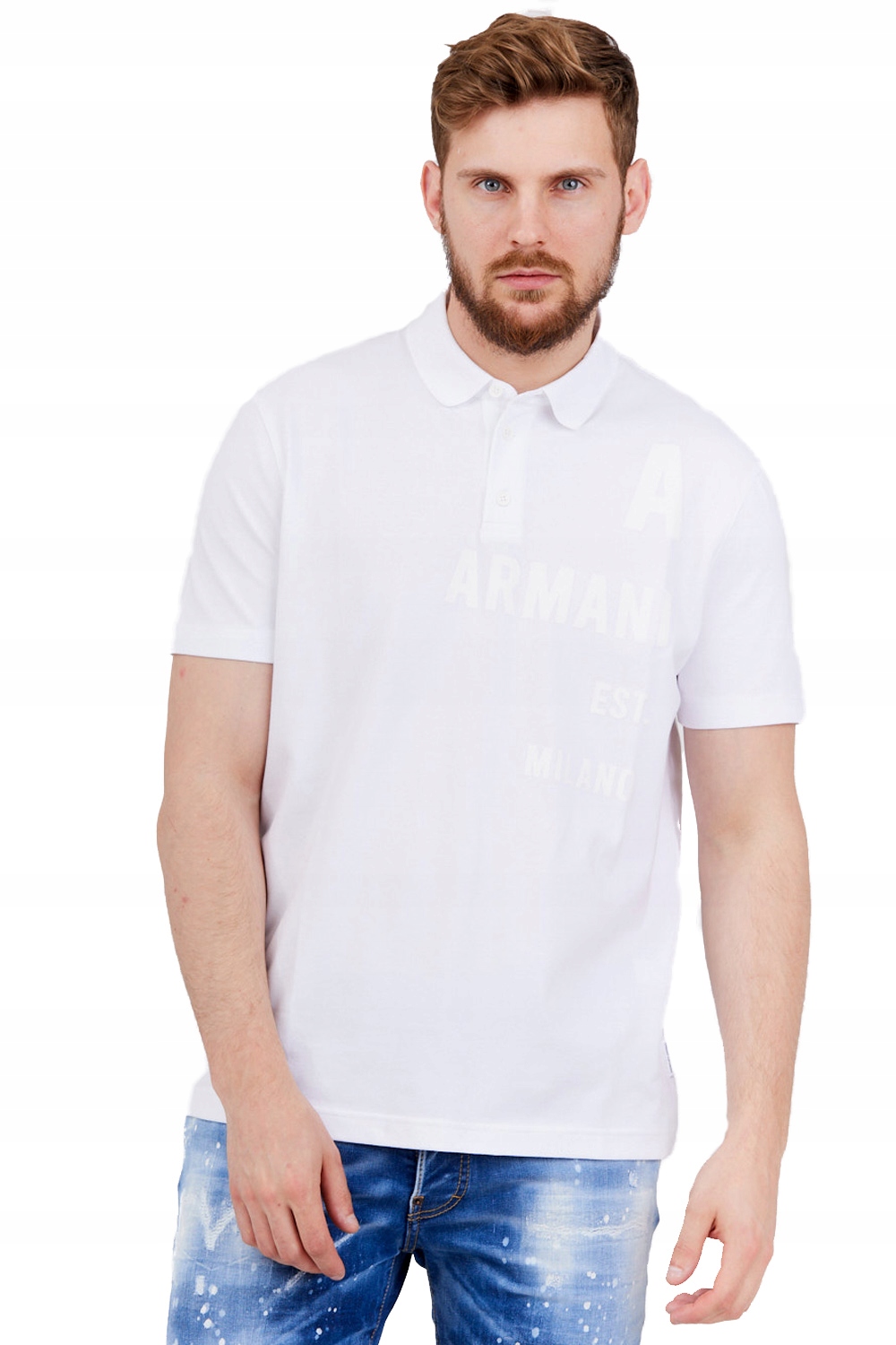 Armani Exchange Bílá pánská polokošile XL