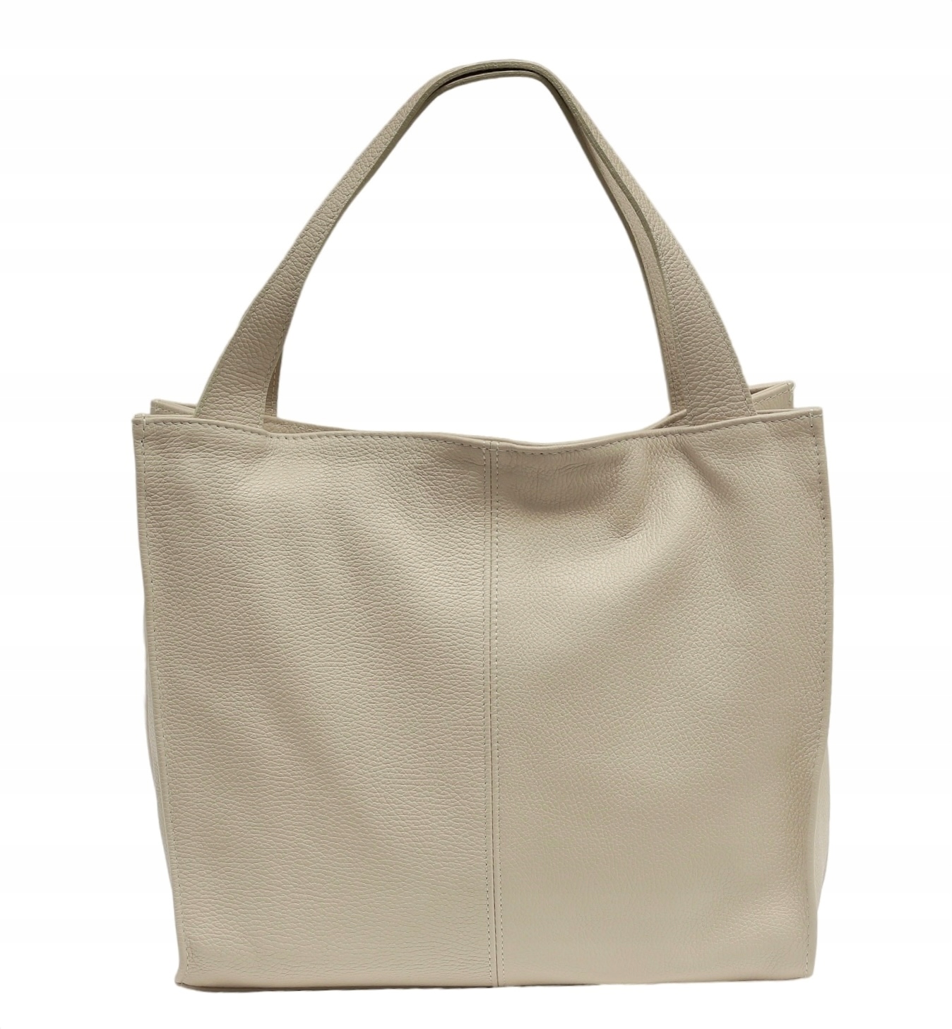 Dámská nákupní kabelka z přírodní kůže Elif Ecru