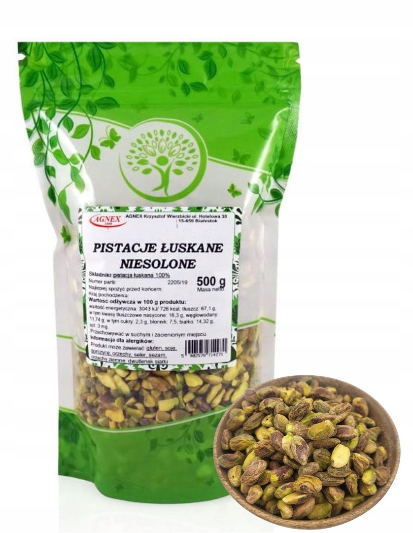 Levně Nesolené Loupané Pistácie 500g Přírodní