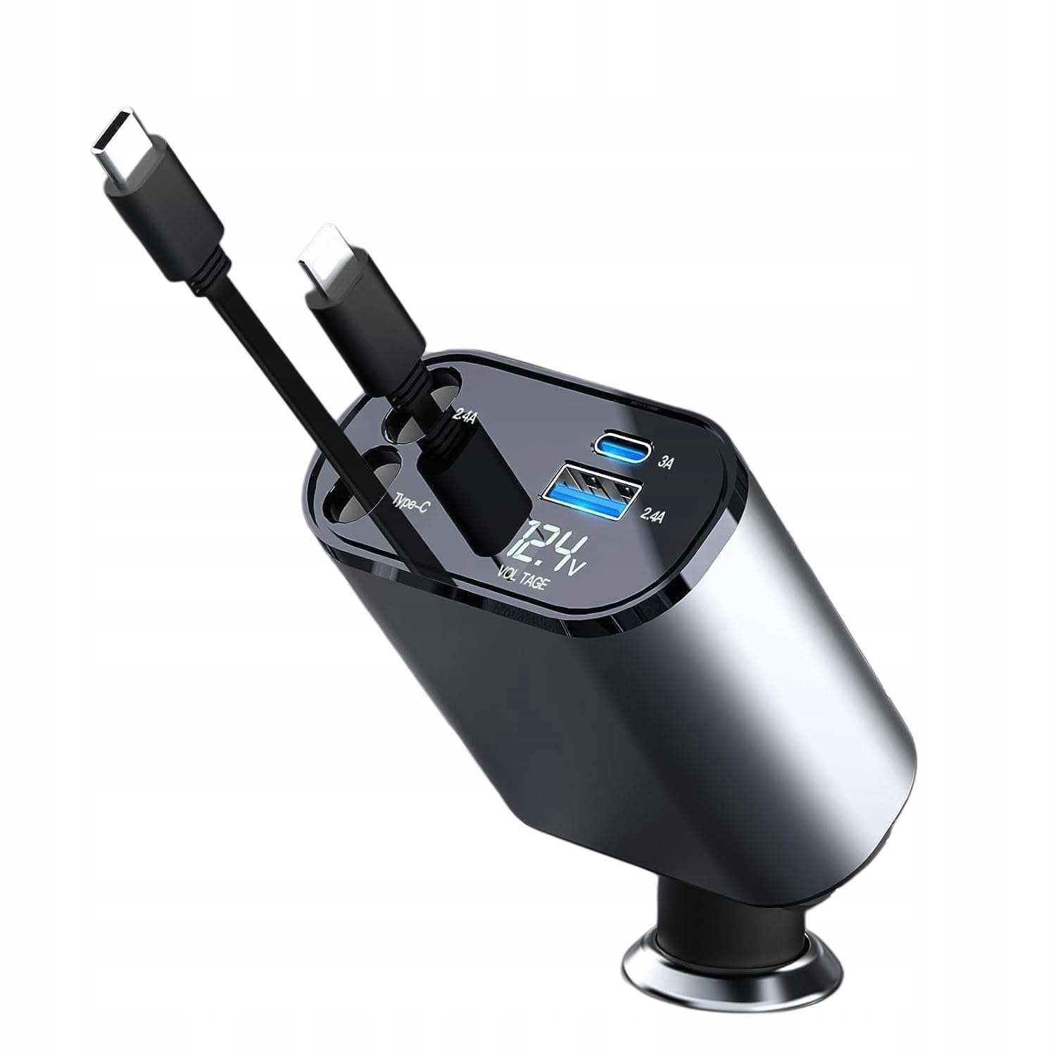 Aimtel Wysuwana ładowarka samochodowa,PD Usb Szybkie ładowanie