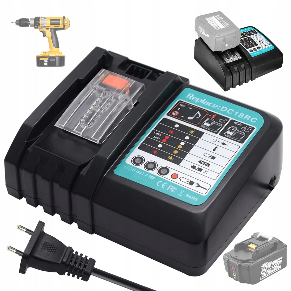 Univerzální Nabíječka 14.4V 18V DC18RC Pro Elektrické Nářadí