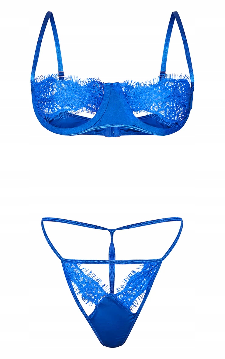 

L Prettylittlething Lace Panel biustonosz+ stringi