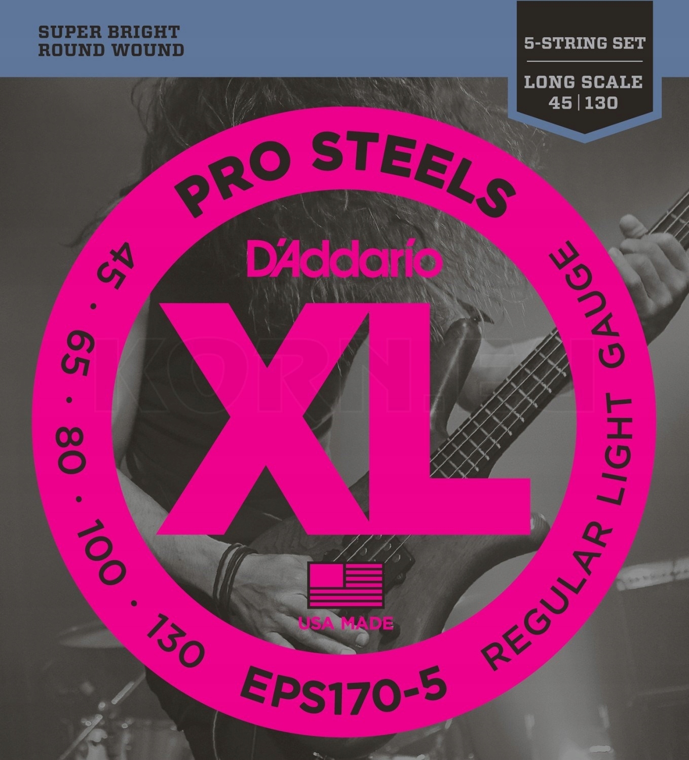 Struny pro basovou kytaru D'addario EPS170-5 45-130 Struny pro baskytaru