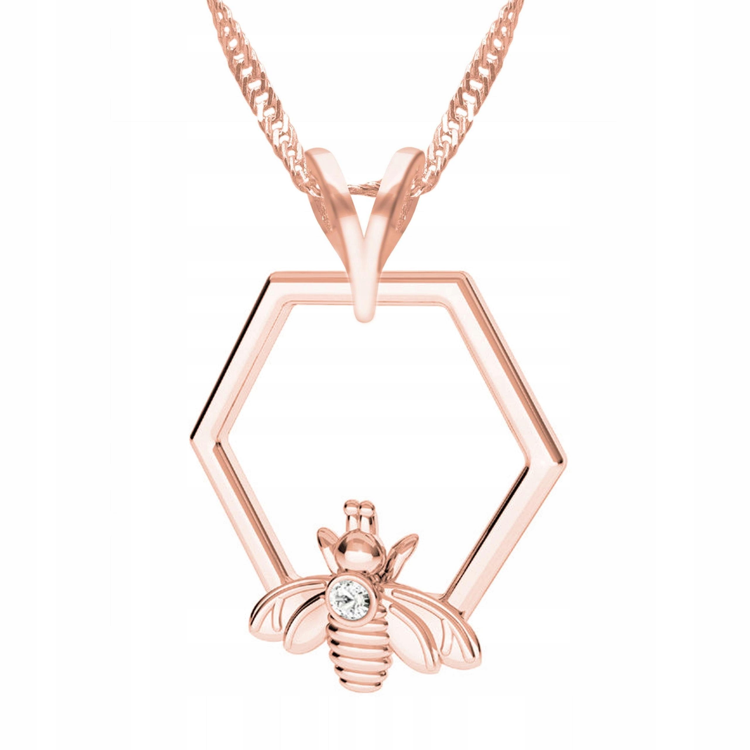 Pozlacený náhrdelník s medovou náplastí, motiv medu, Přívěsek Stříbro 925