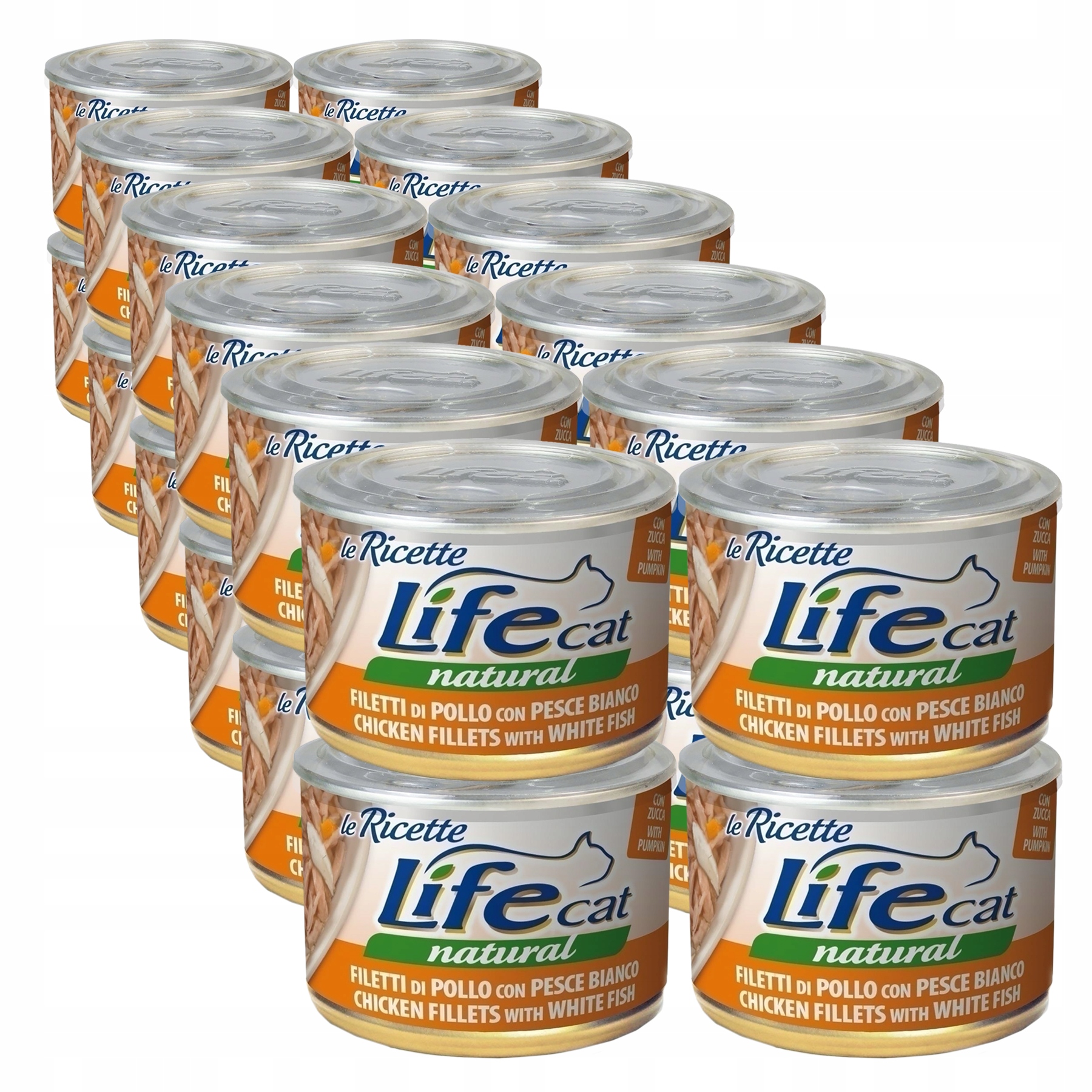 Levně Life Cat Le Ricette pro kočky konzerva 24x150 g kuře bílá ryba dýně
