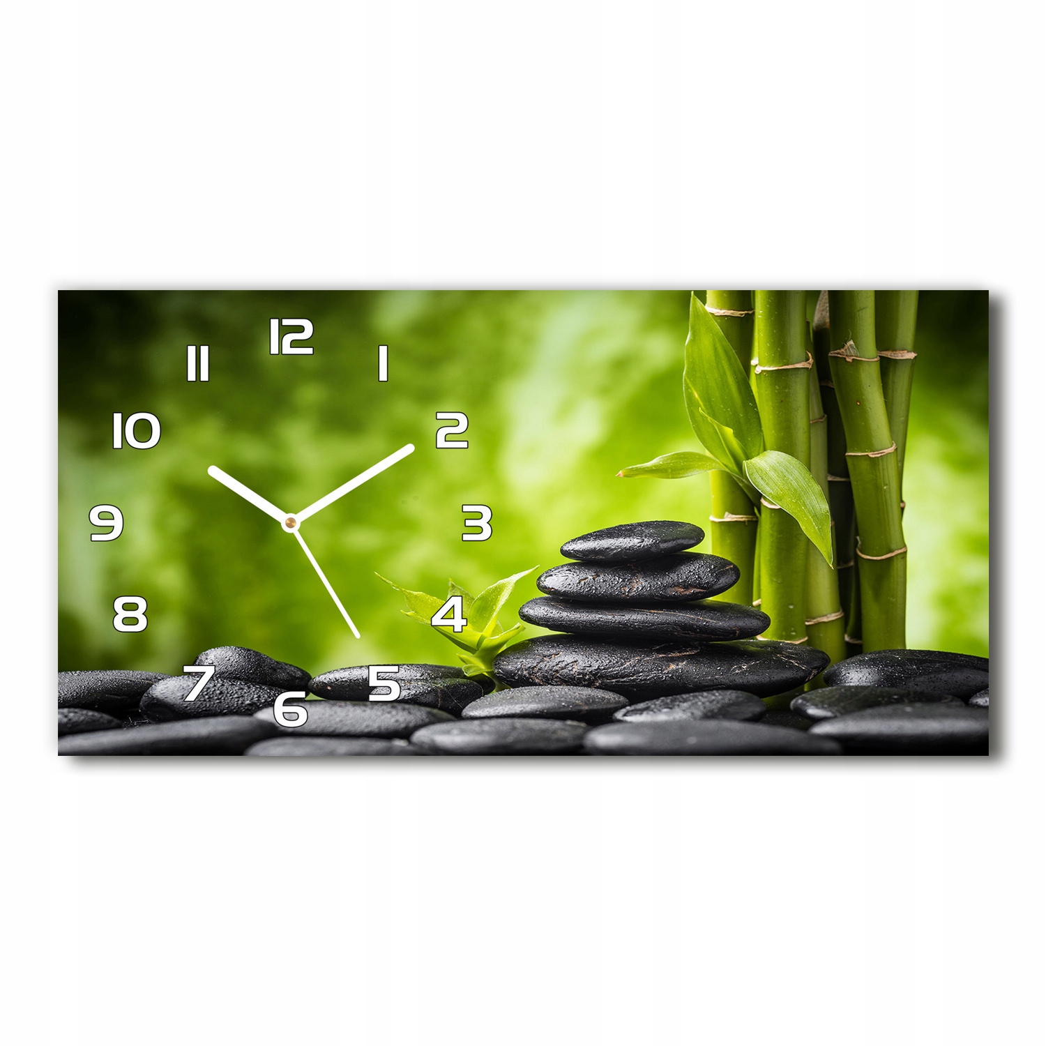 

Zegar ścienny szklany cichy Kamienie zen 60x30 cm
