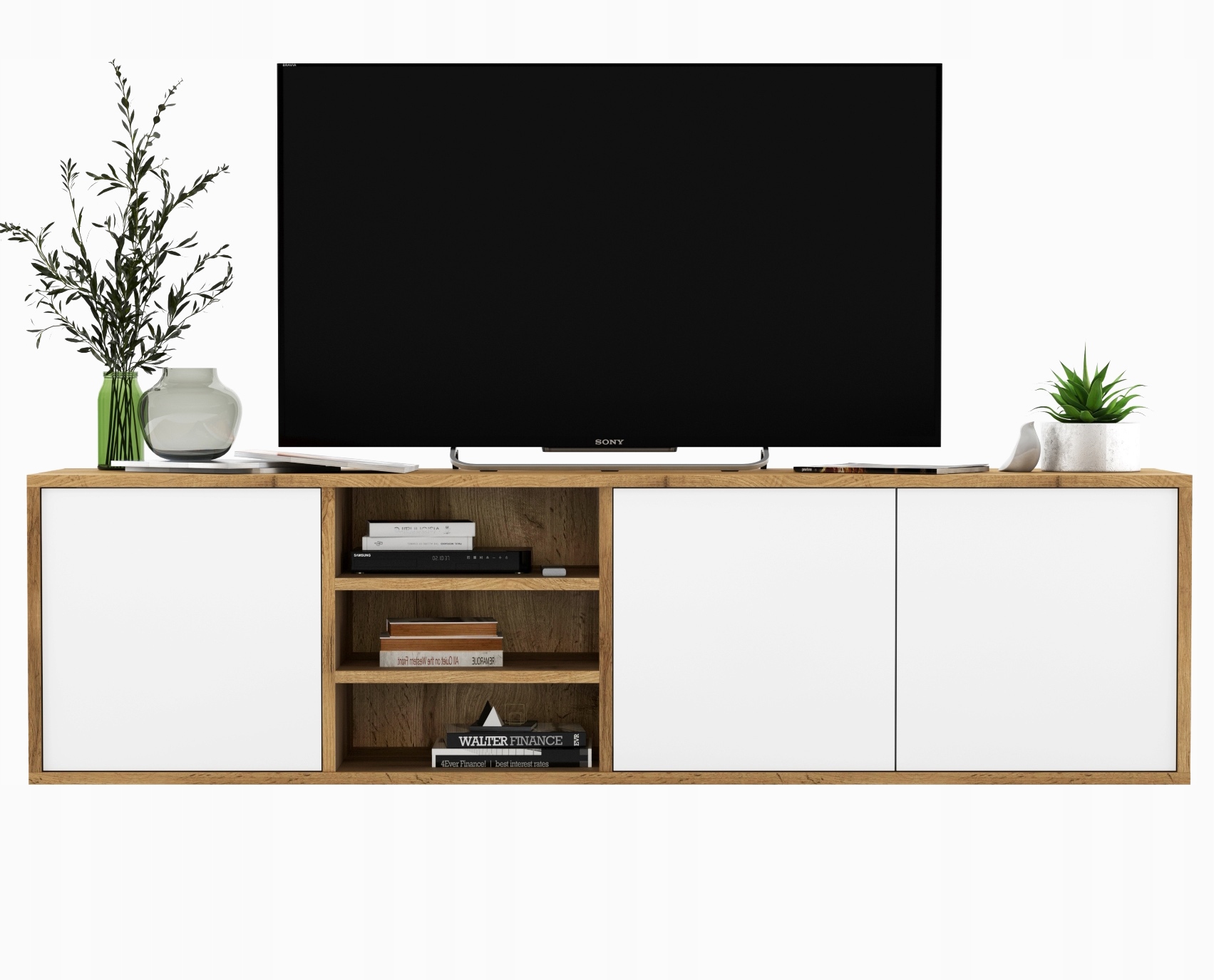 

Wisząca szafka Rtv komoda wotan biały Mat 150 cm
