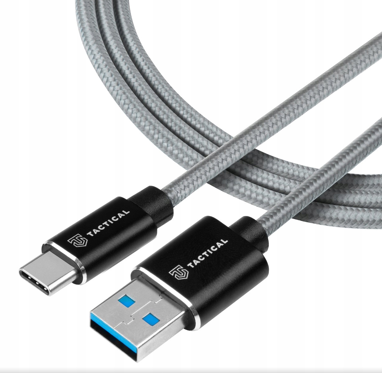 Kabel taktyczny Fast Rope Aramid USB-A / USB-C 0,3m Szary (57983104165)