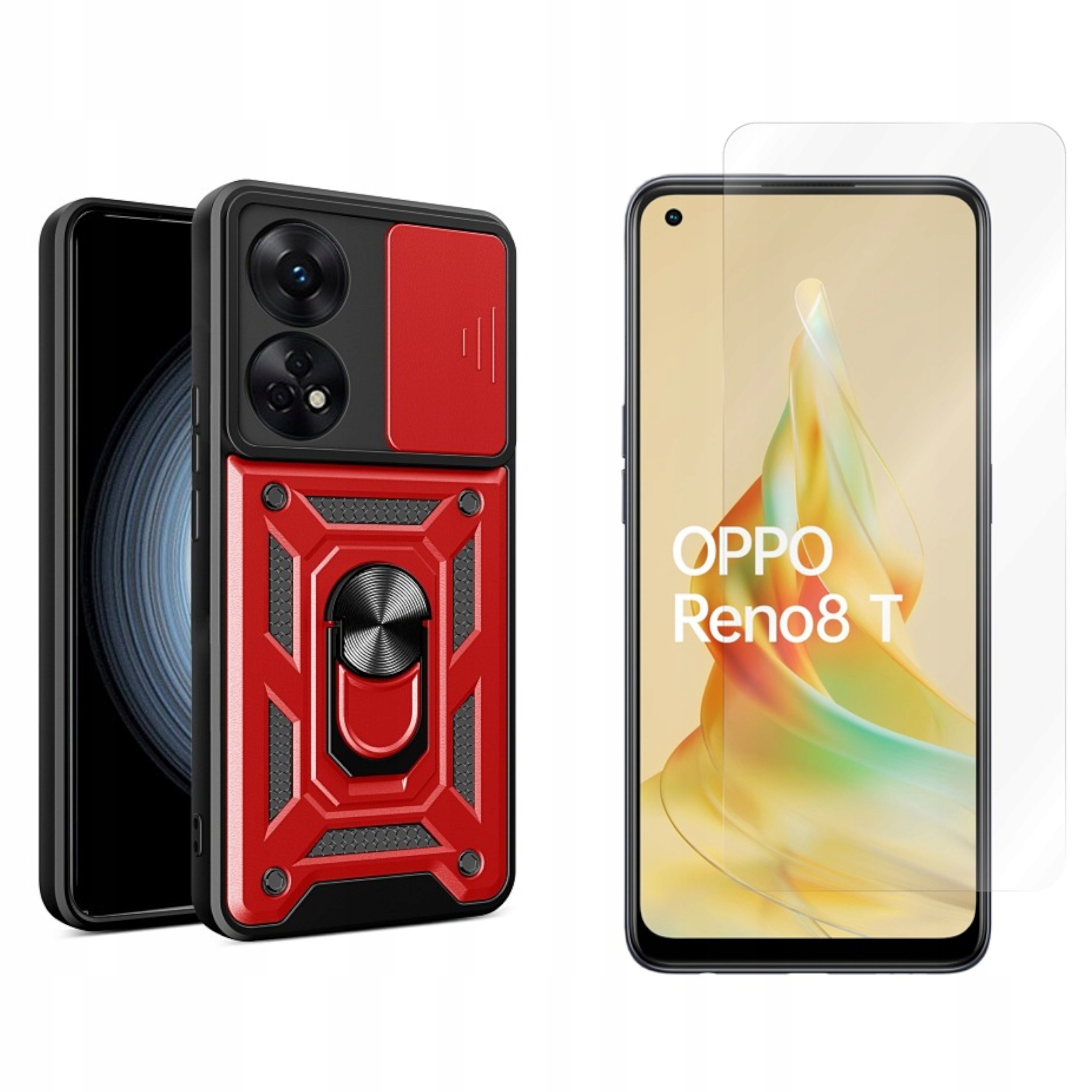 

Etui Camshield Ring do Oppo Reno 8T 4G czer +szkło