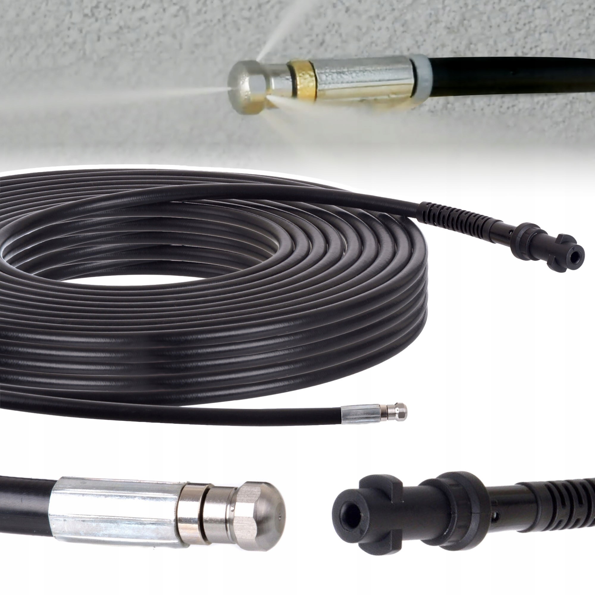 Wąż Do Czyszczenia Kanalizacji Rur 20m Do Myjki Karcher K2 K3 K5 K7 200BAR