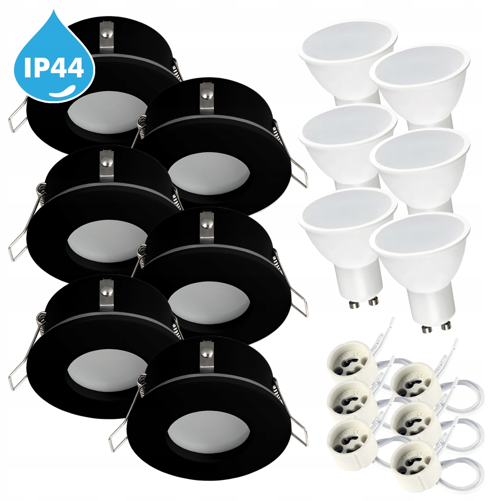 Oprawa wpuszczana łazienka podbitka IP44 żarówka Led GU10 7W neutralna