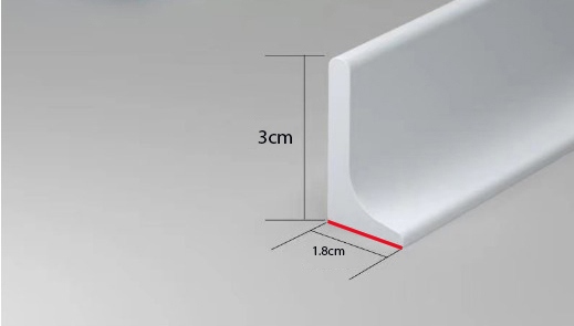 PRÓG PRYSZNICOWY bariera wodna 30x18mm zapora wodna 250cm - 2,5m BIAŁY Typ uszczelnianie