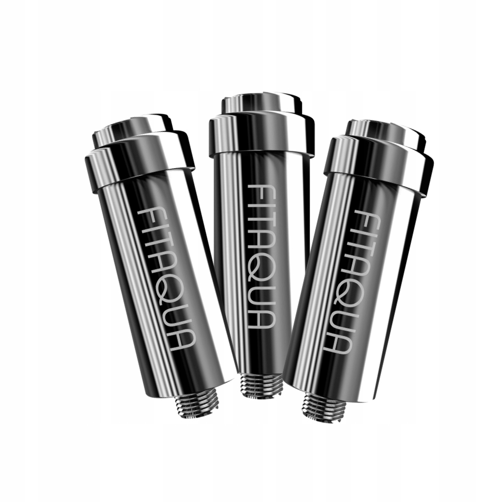 Zestaw 3 filtrów prysznicowych srebrnych