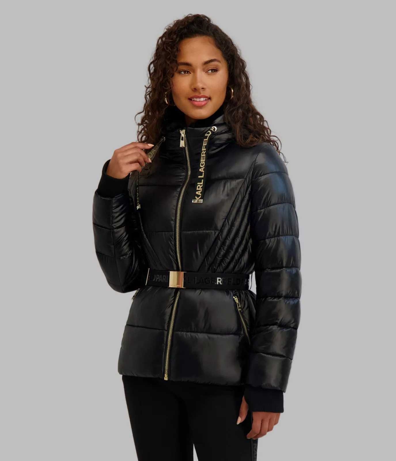 Karl Lagerfeld Paris kurtka damska Belted czarna L