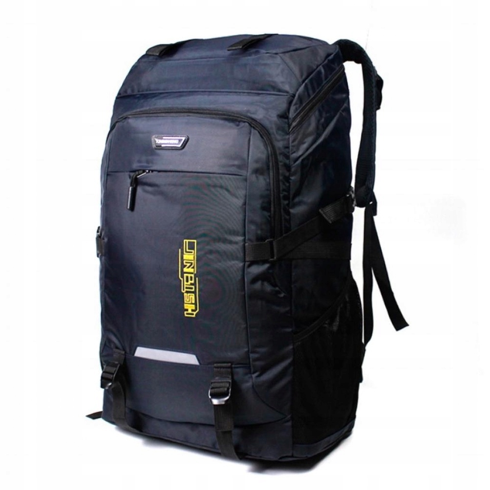 

Czarny solidny plecak turystyczny 70L
