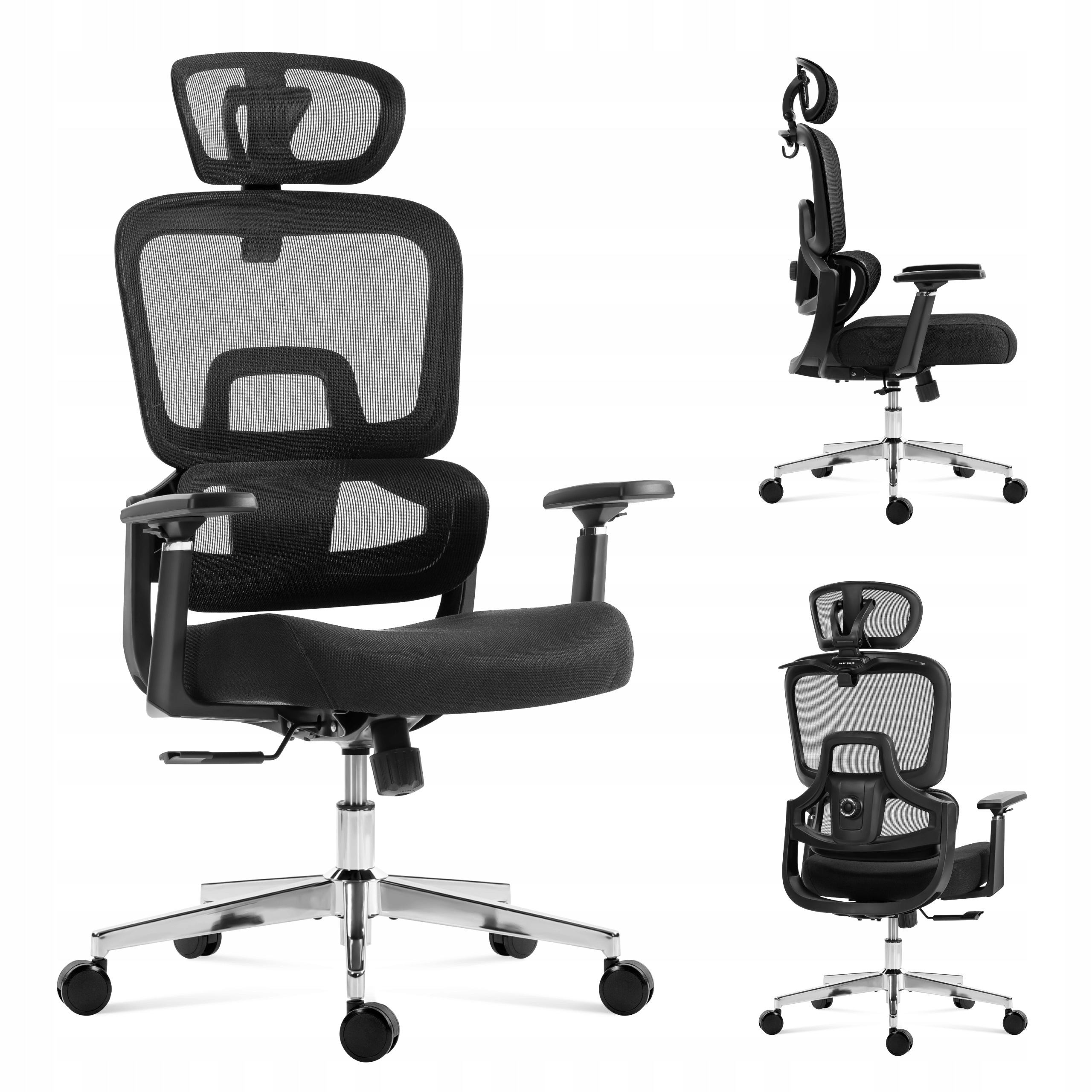Otočné Kancelářské křeslo Mark Adler Černý ergonomický Věšák 140-190 cm