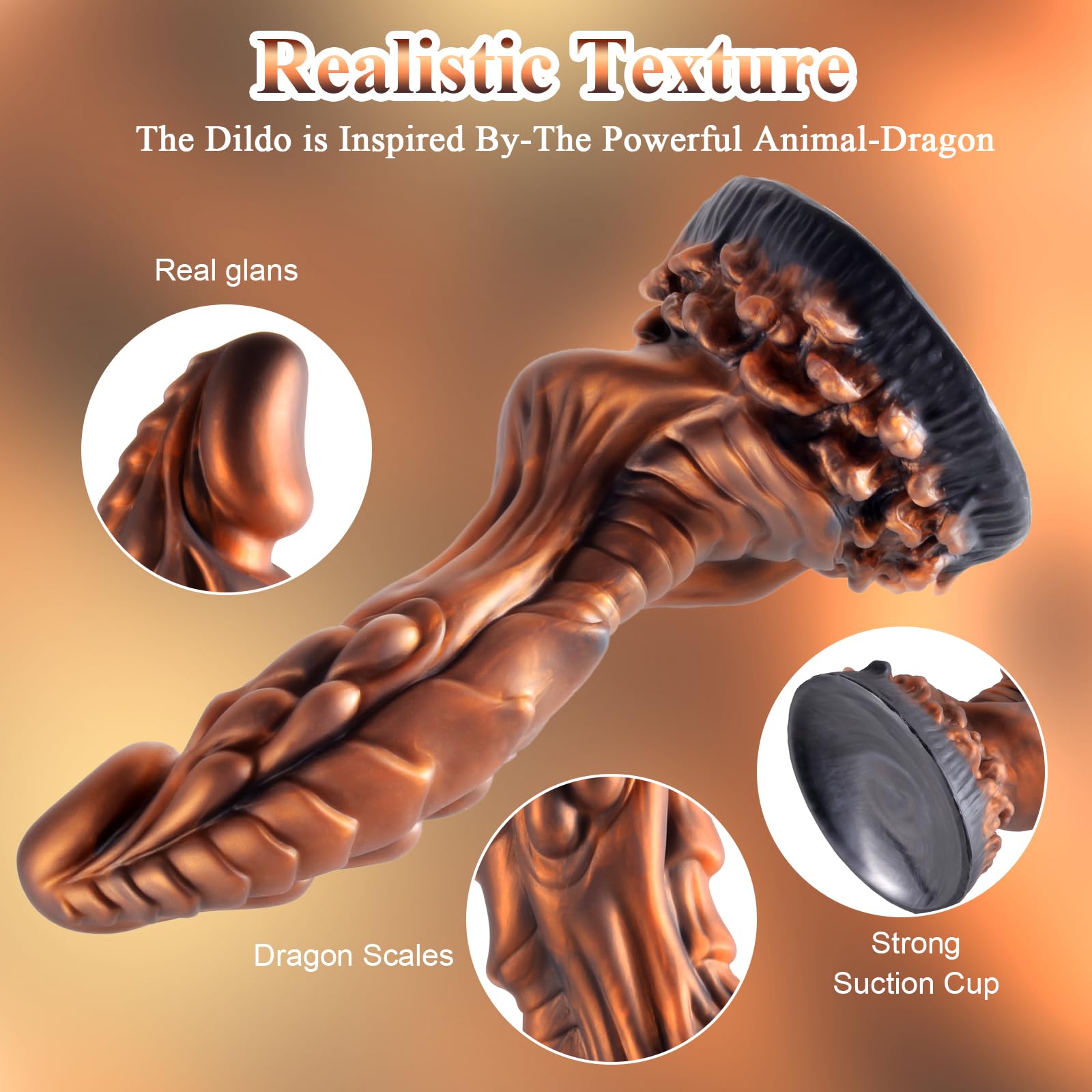 DRACHEN Dildo Realistyczny 24cm Silikonowy Do Stymulacji G Punktu — miniatura 5