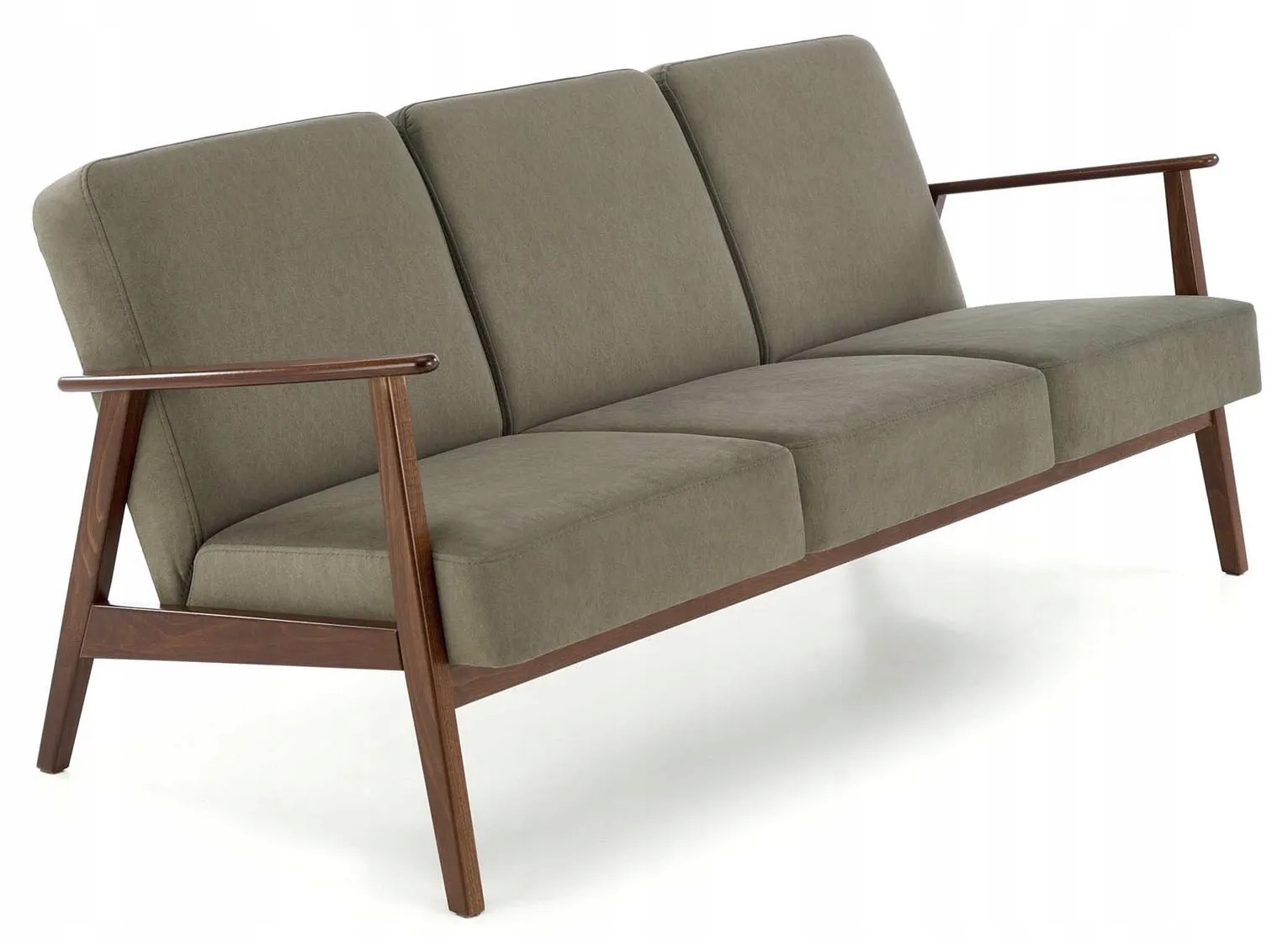 Sofa Milano 3S Wypoczynkowa Halmar Oliwkowa Ciemny Orzech Drewno Bukowe