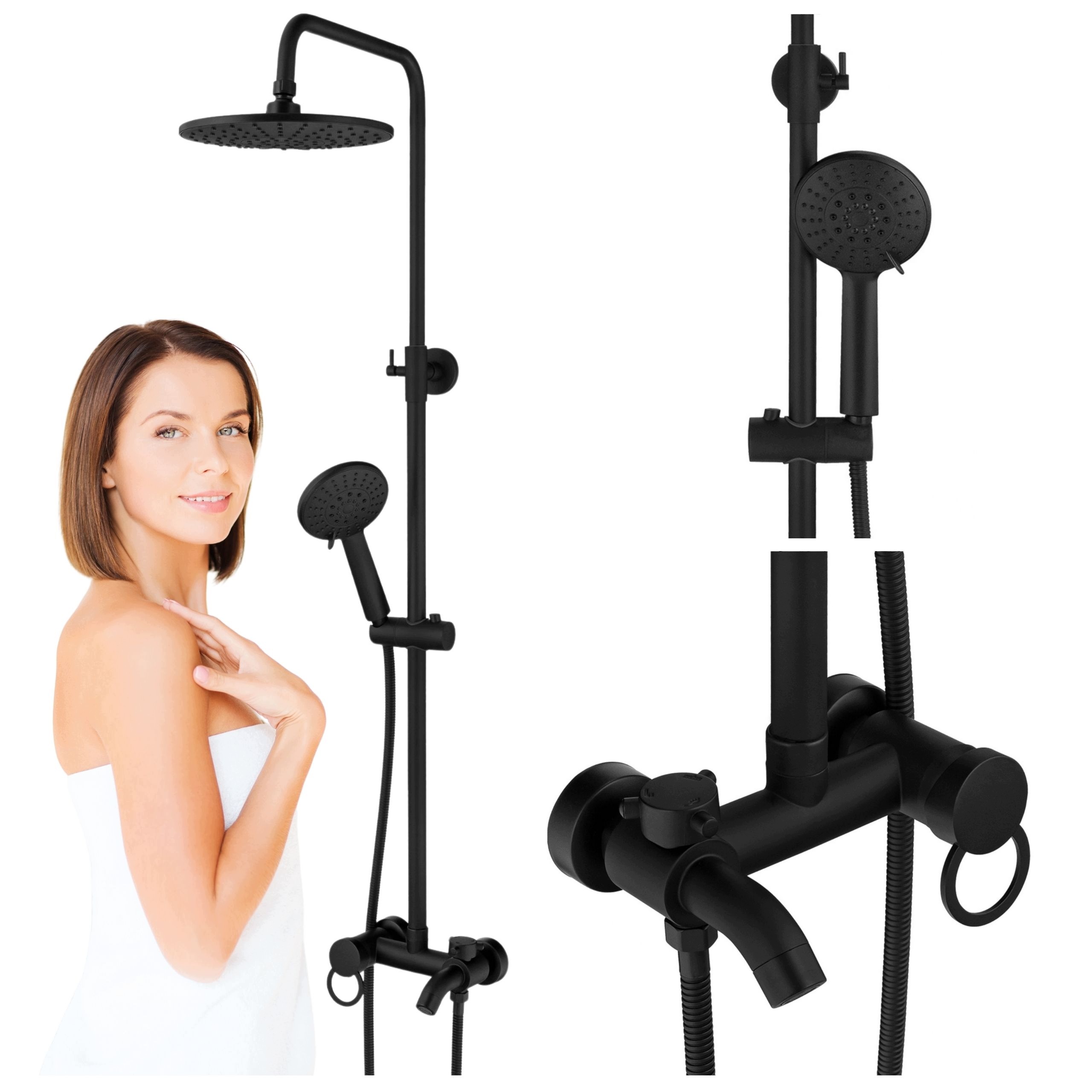 Sprchový Set Sentini Sprchový Na Omítku S-1191B Černý