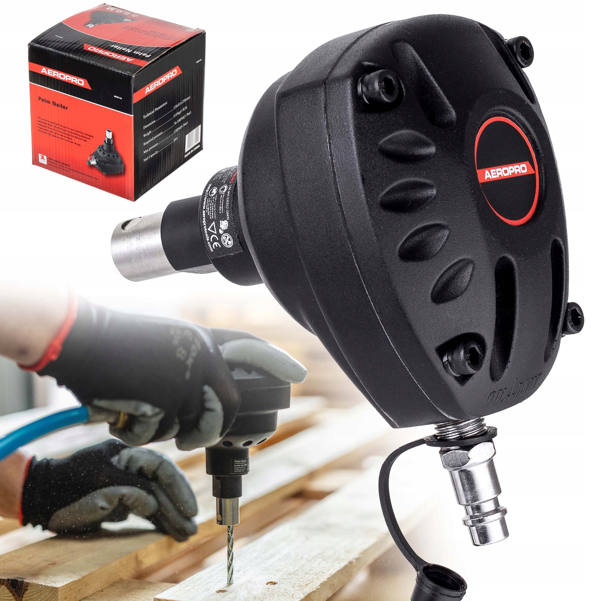 Ruční Pneumatická Hřebíkovačka Magnetické Kladivo S Tvrzeným Nosem Do 12 CM