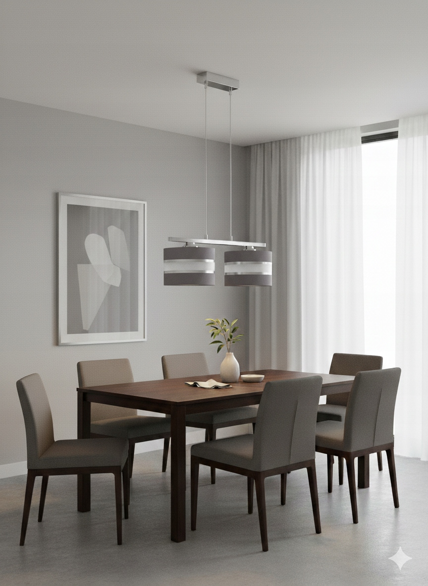 Euro-Lampová závesná lampa Ab Silver 2 šedá 2x60W Výrobca