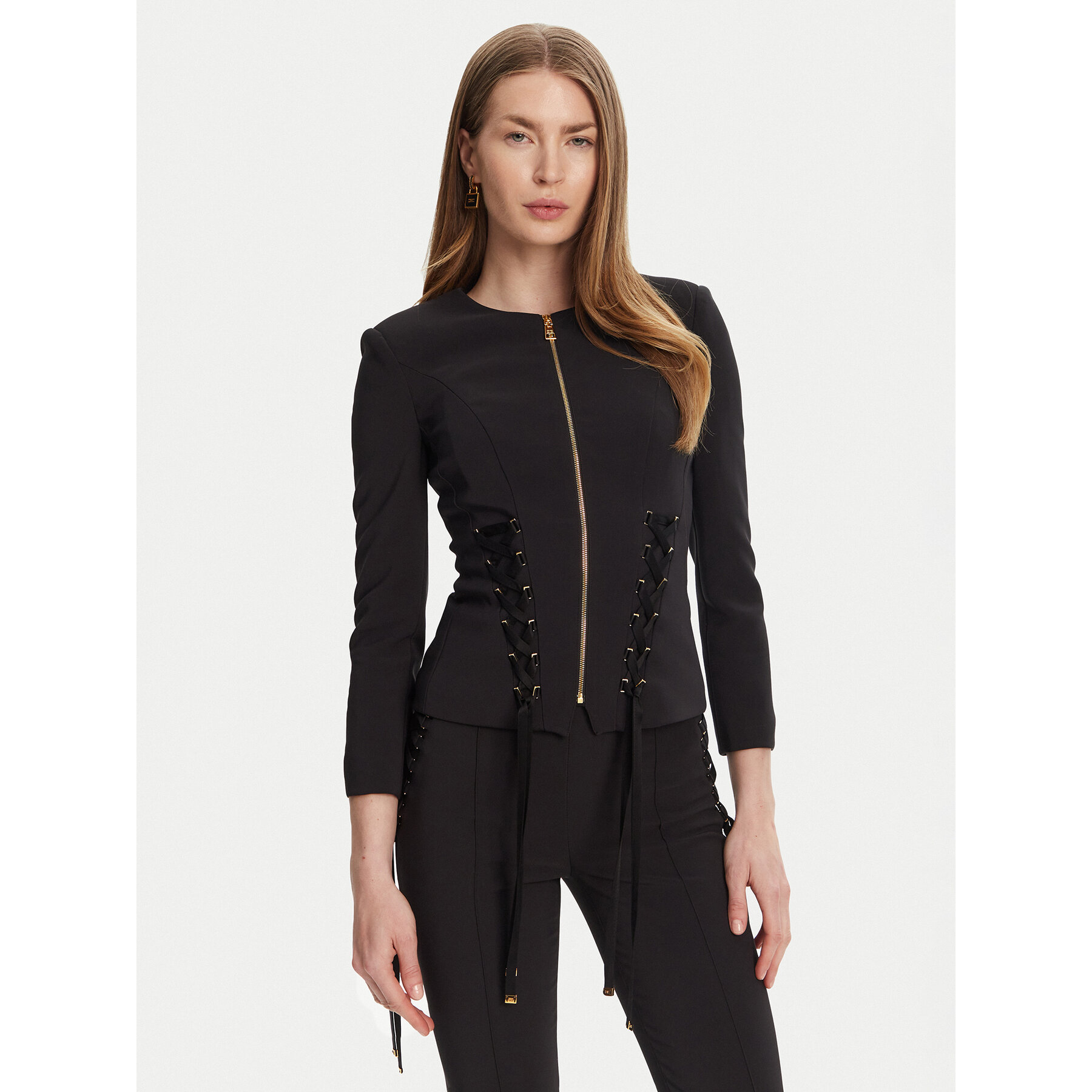 Elisabetta Franchi Damskie Marynarka Czarny