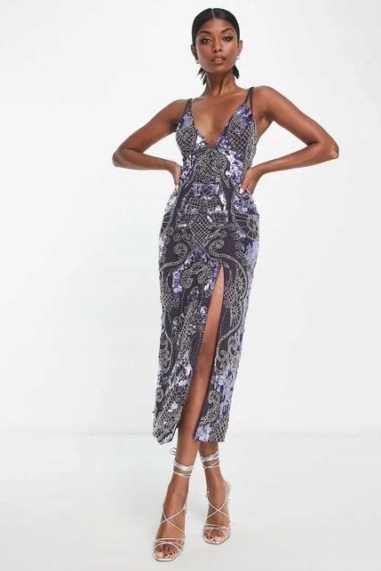 Zdobená Flitrová Šaty Sukně Edition Pro Plnoštíhlou Ženu 44 XXL