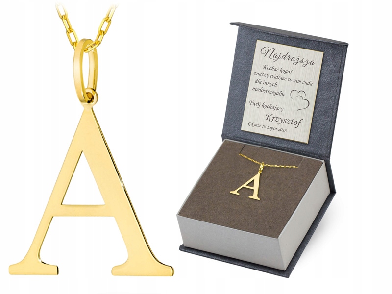 Zlatý Řetízek a Přívěsek pr. 585 Písmenko A 14k