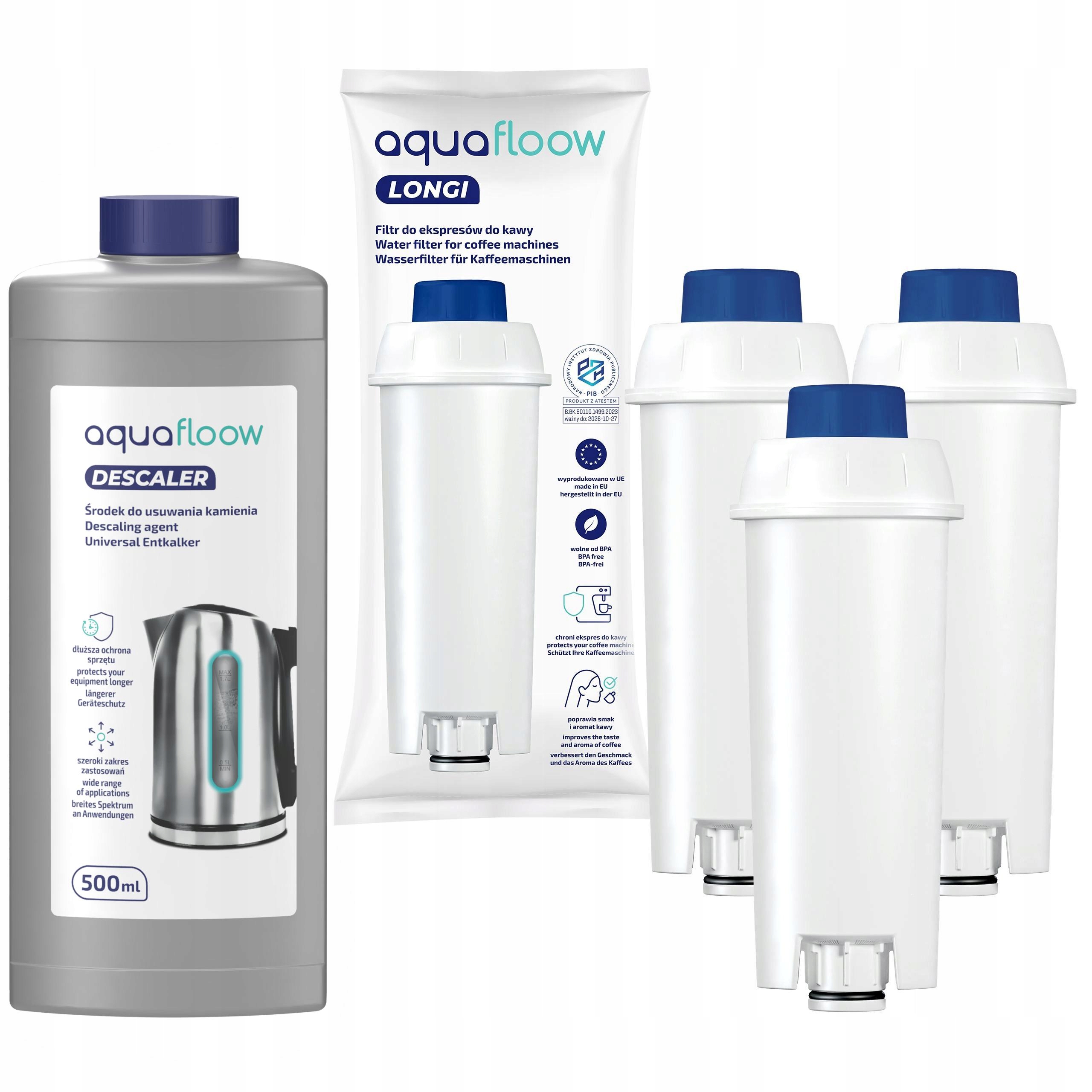 Odkamieniacz do ekspresu 0,5l 3x filtr do ekspresu Delonghi zamiennik