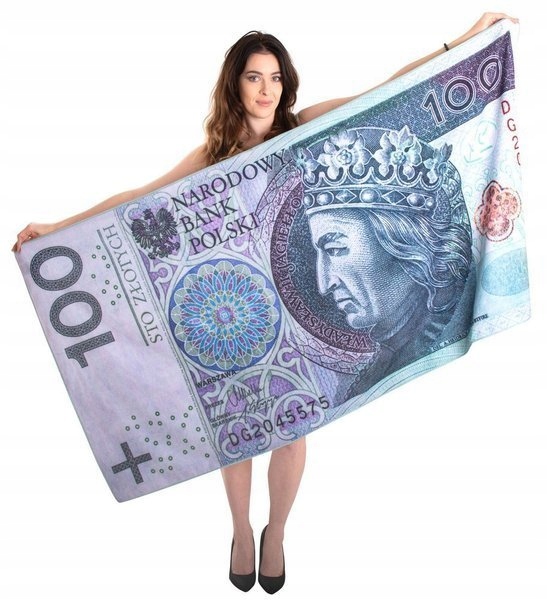 

Ręcznik Kąpielowy Banknot 100 zł 160x80cm Mikrof.