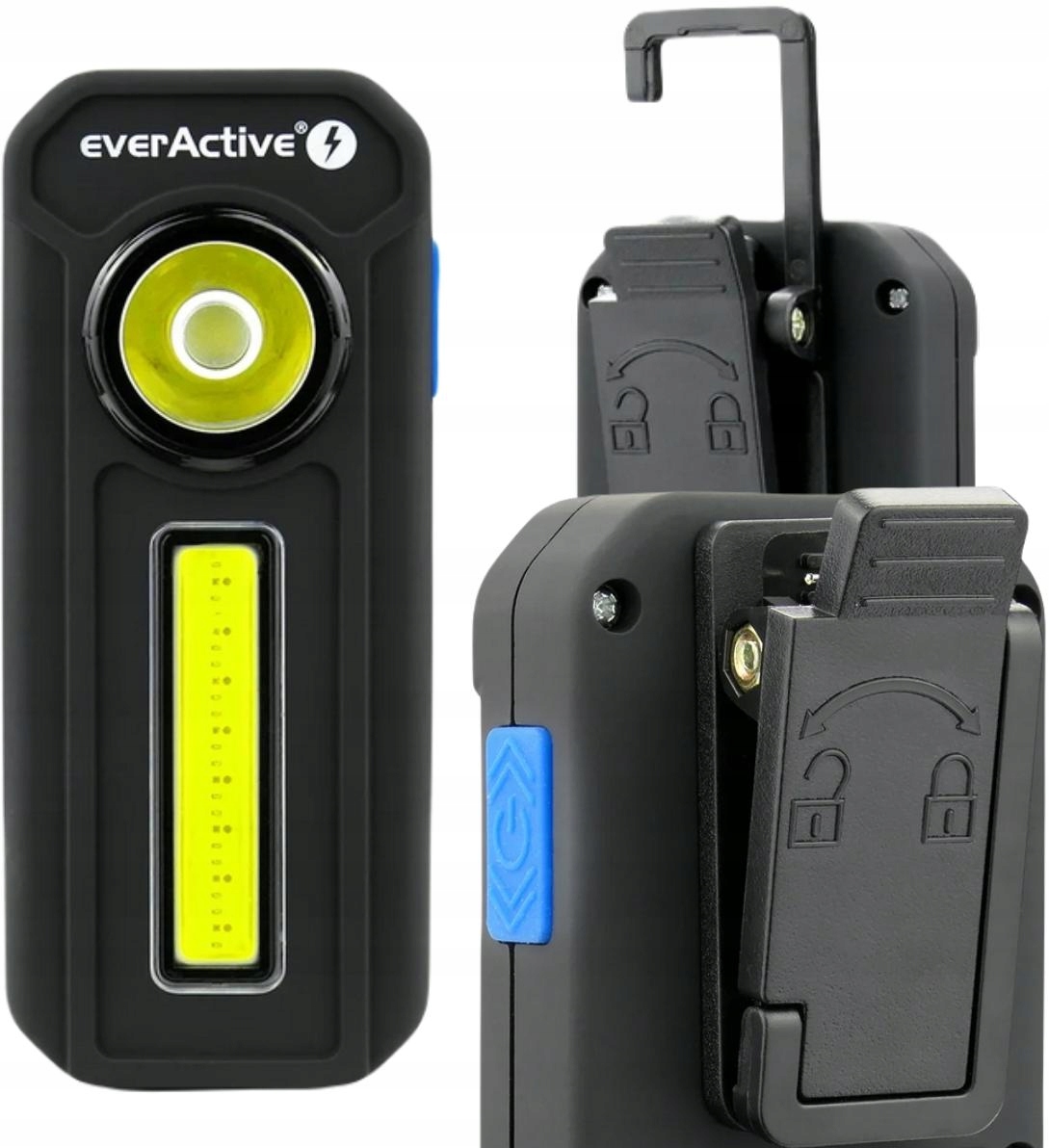 Mocna Latarka Inspekcyjna Warsztatowa everActive WL-300 3xAAA Hak Magnes