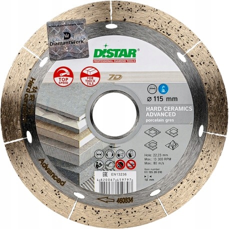 

Tarcza Diamentowa 115x22,23 Hard ceramics Advanced