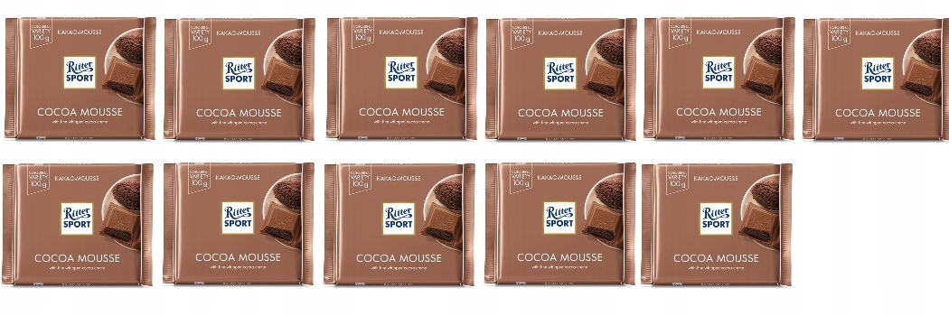 11x 100g Ritter Sport Cocoa mousse czekolada Karton