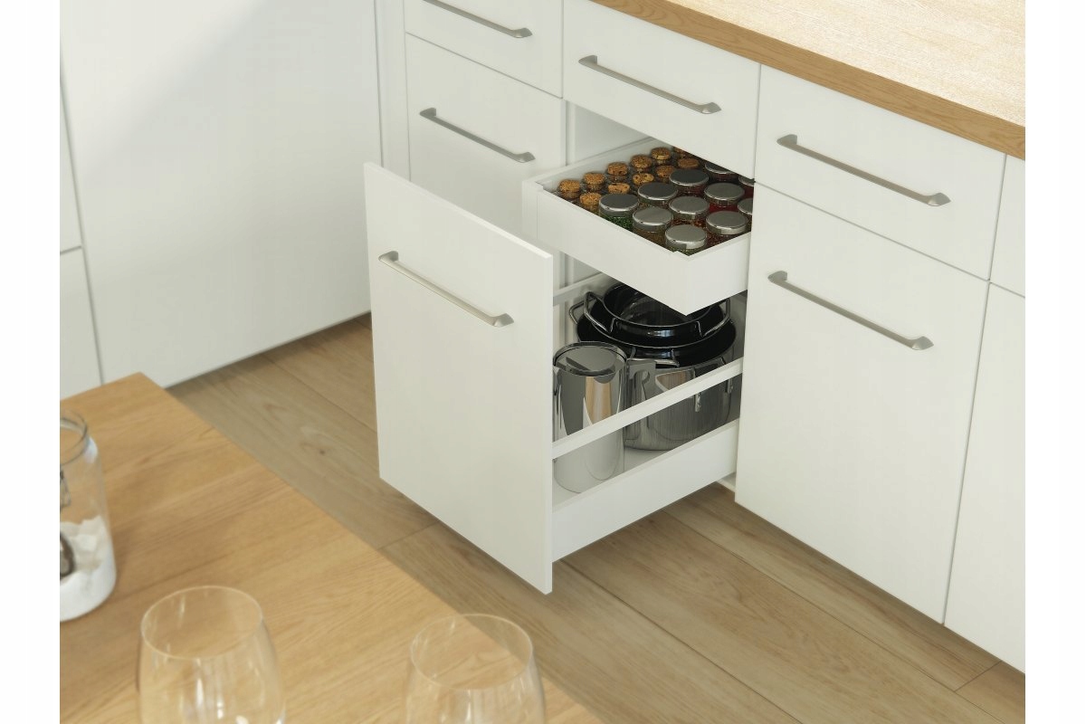 Szuflada GTV Axis PRO biała średnia 500 H116 L500 Cichy Domyk Głębokość mebla 50 cm