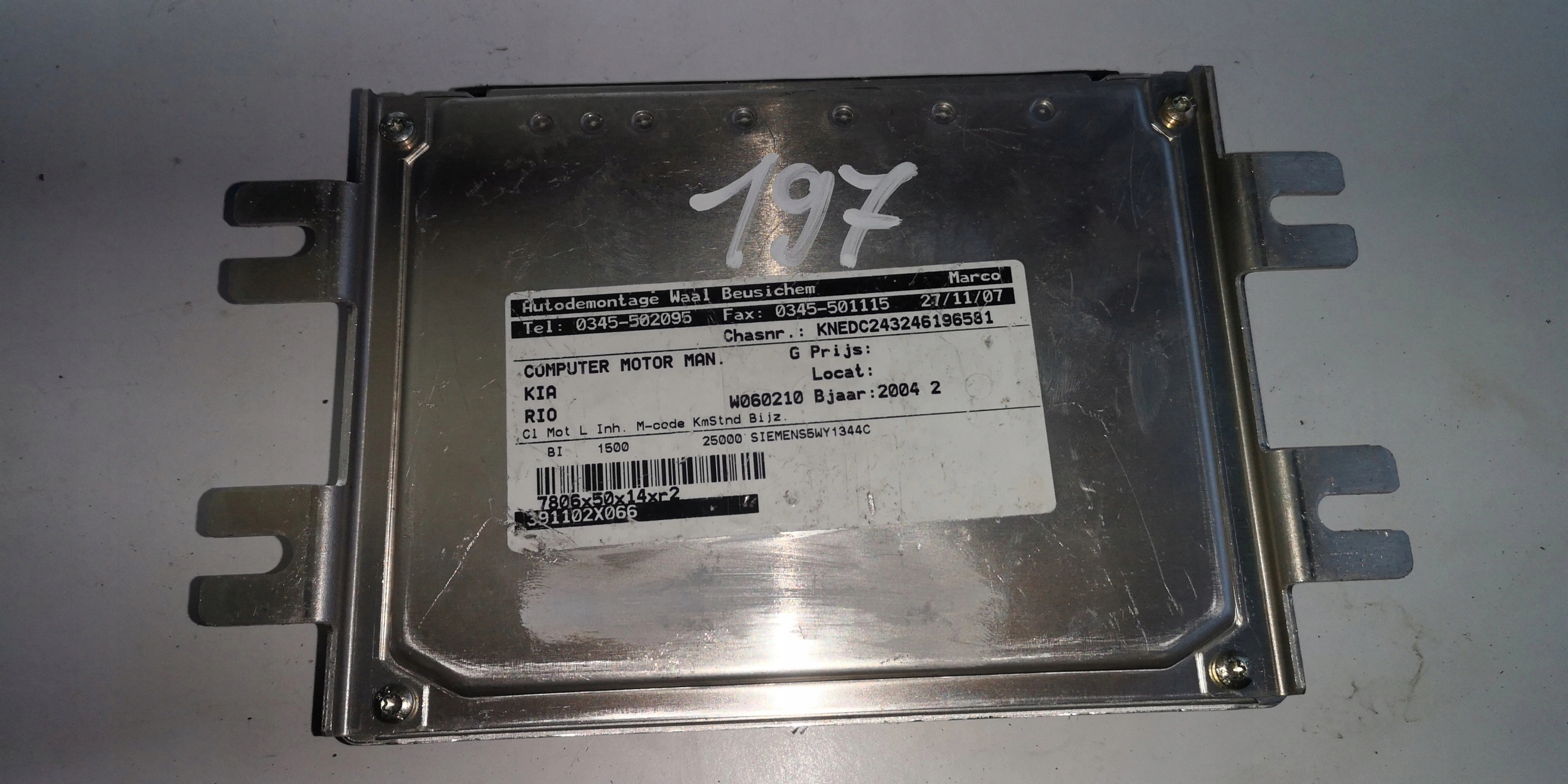 computer ECU KIA RIO 5WY1344C 39110-2X066 Originale