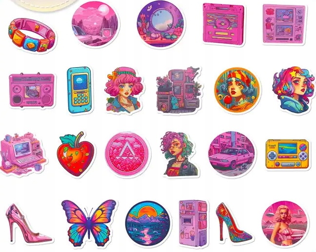 MIŁE KAWAI NAKLEJKI STYL KOREAŃSKI WODOODPORNE MIX WLEPY 50 szt + GRATIS