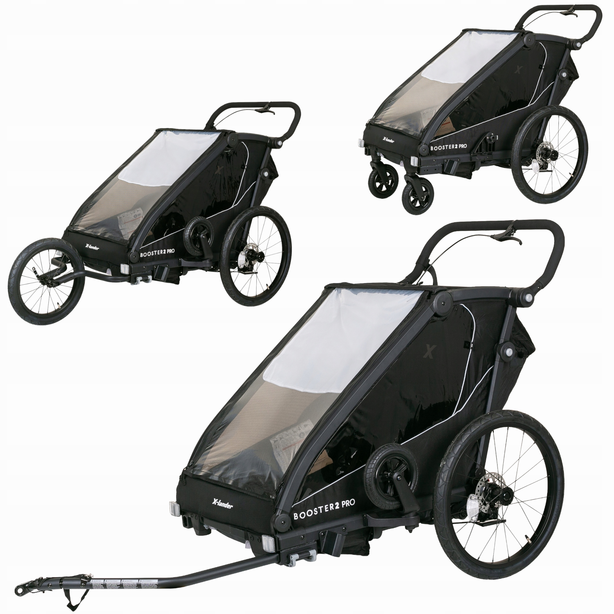 X-Lander Booster 2 Pro podwójna, wielofunkcyjna przyczepka rowerowa 3w1
