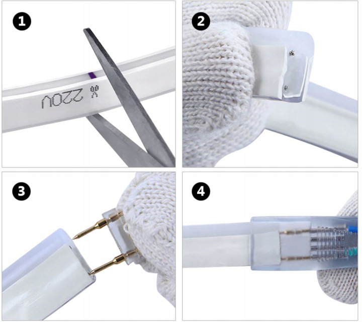 Kabel zasilający Przewód taśm LED NEON 230V 8x16mm Marka LED-ONE