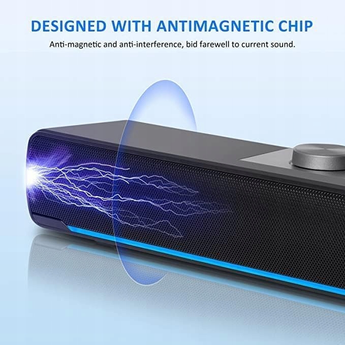 Głośniki komputerowe przewodowe Soundbar USB LED Powered Speakers Marka bez marki